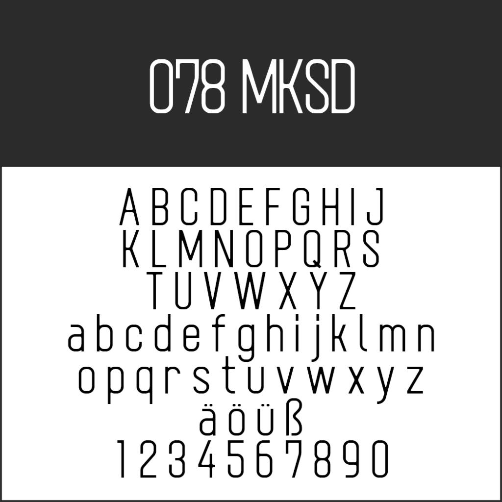 Coole Schriftart: 078 MKSD