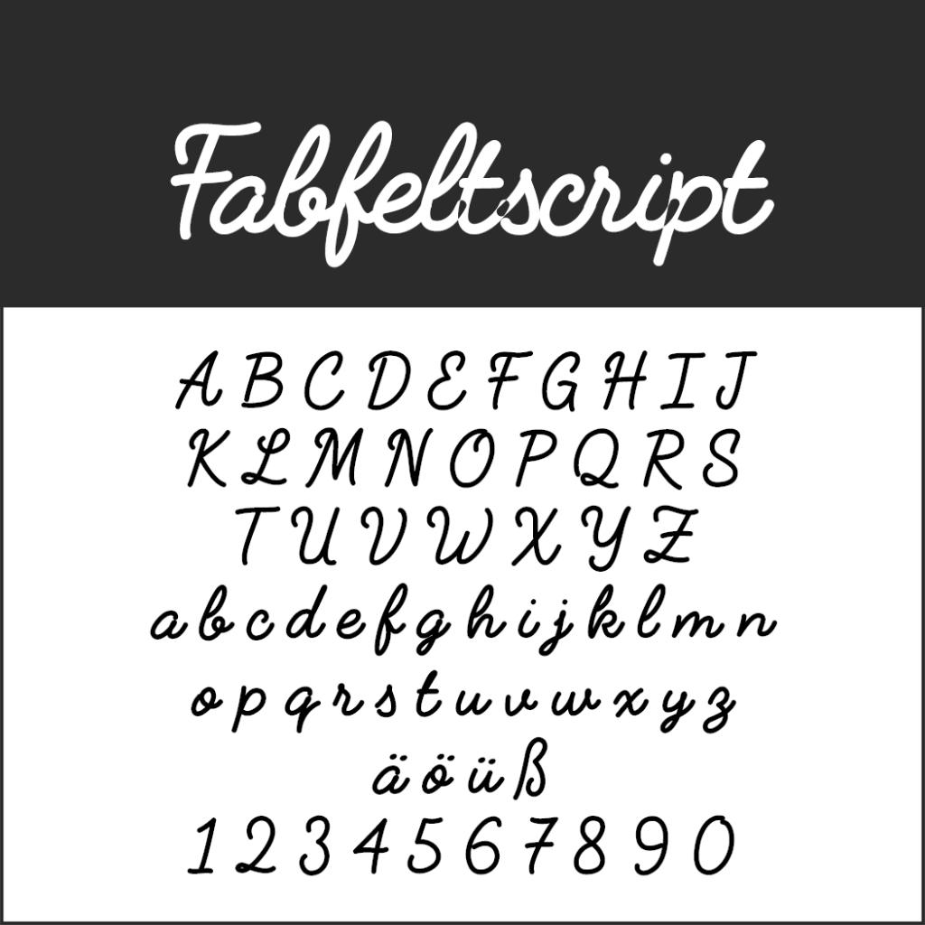 Coole Schriftart: Fabfeltscript