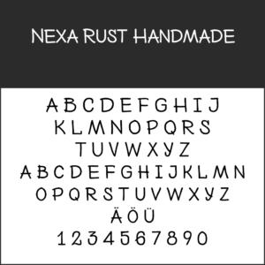 Schrift "Nexa Rust Handmade"