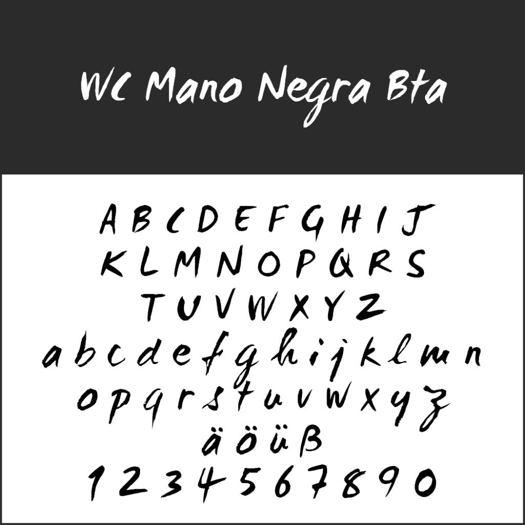 Coole Schriftart: WC Mano Negra BTA