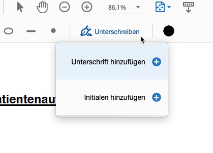 PDF ausfüllen - Unterschreiben