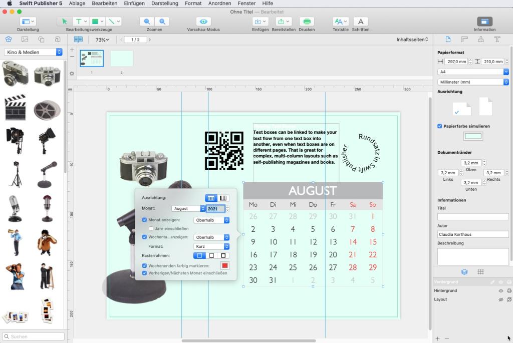 InDesign Alternative Swiftpublisher Kalender Editor