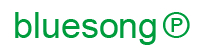 Der grüne Text lautet „Bluesong“, gefolgt von einem Copyright-Zeichen in derselben Farbe auf einem schlichten weißen Hintergrund.