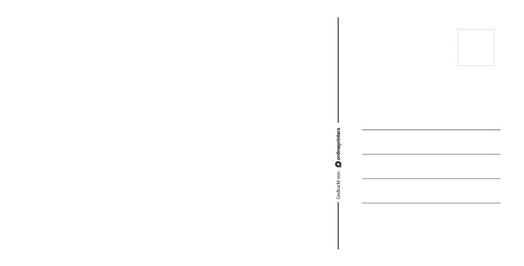 Das Layout „Blanko-Postkarte“ bzw. die Postkartenvorlagen bietet auf der rechten Seite Bereiche für Briefmarken und Adresszeilen. Die linke Seite bleibt leer und eignet sich perfekt zum Schreiben persönlicher Nachrichten.